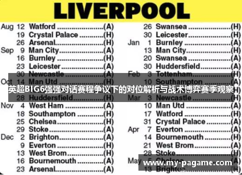 英超BIG6强强对话赛程争议下的对位解析与战术博弈赛季观察